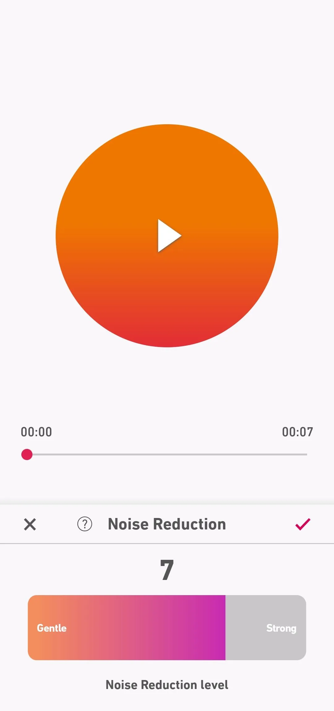 Tùy chọn giảm tiếng ồn trên ứng dụng Dolby On