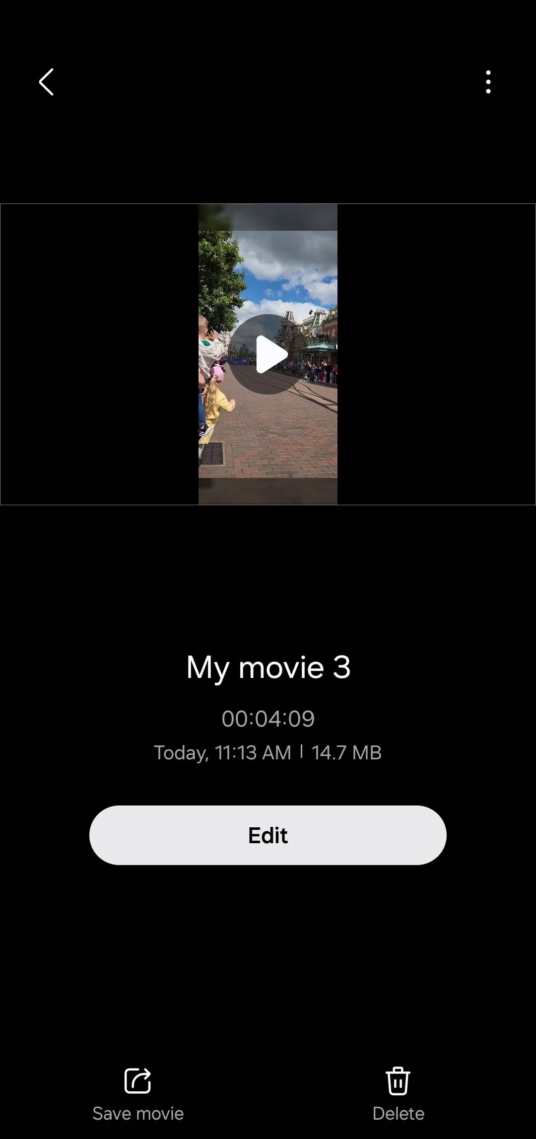 Tùy chọn lưu và xuất dự án video đã chỉnh sửa trong Samsung Studio trên điện thoại Galaxy