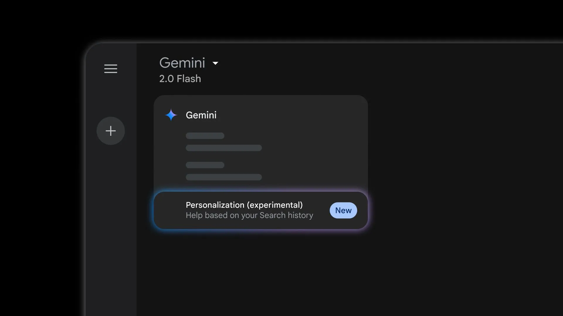 Tùy chọn Personalization (experimental) trong menu thả xuống của Google Gemini, cho phép cá nhân hóa trải nghiệm AI.