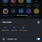 Tùy chọn sắp xếp và phân loại ứng dụng tự động trong ngăn kéo ứng dụng của Smart Launcher.