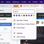 Tùy chọn tạo nhóm tab mới trong Chrome trên Mac.