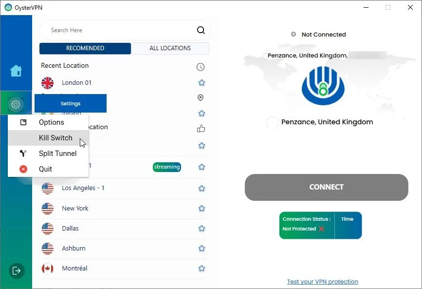 Tùy chọn tắt tính năng Kill Switch trong cài đặt VPN, minh họa tầm quan trọng của cơ chế bảo vệ này.