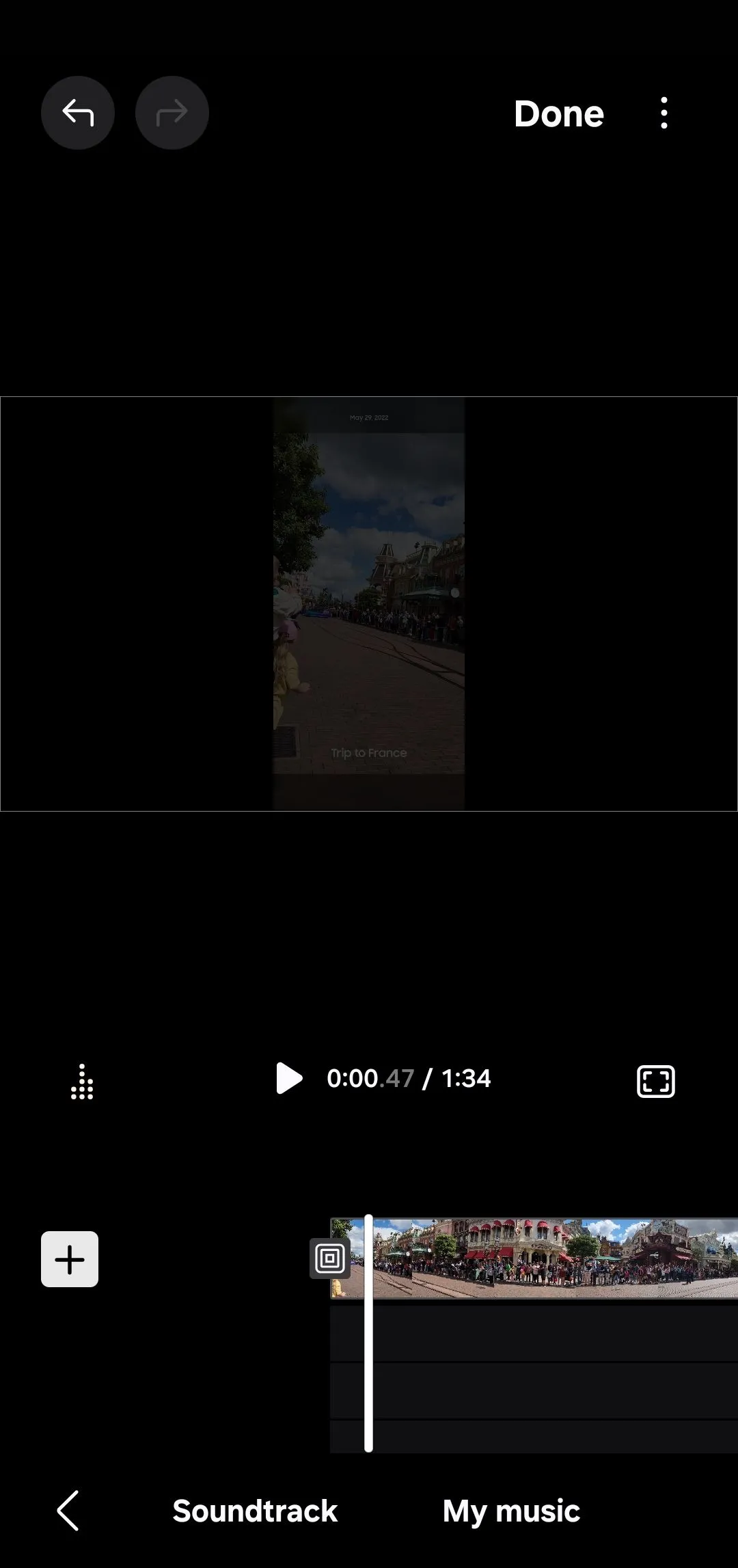Tùy chọn thêm nhạc nền từ thư viện hoặc nhạc cá nhân trong Samsung Studio
