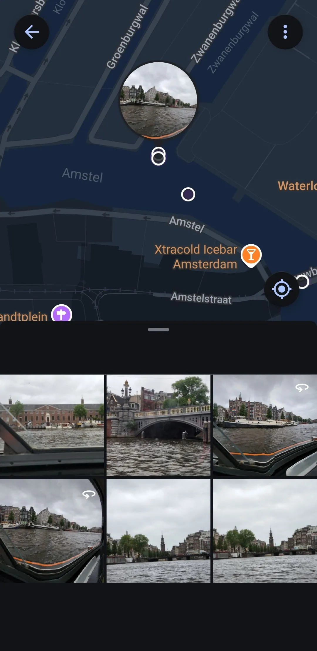 Ứng dụng Google Photos hiển thị bản đồ với ảnh đã chụp tại vị trí đó
