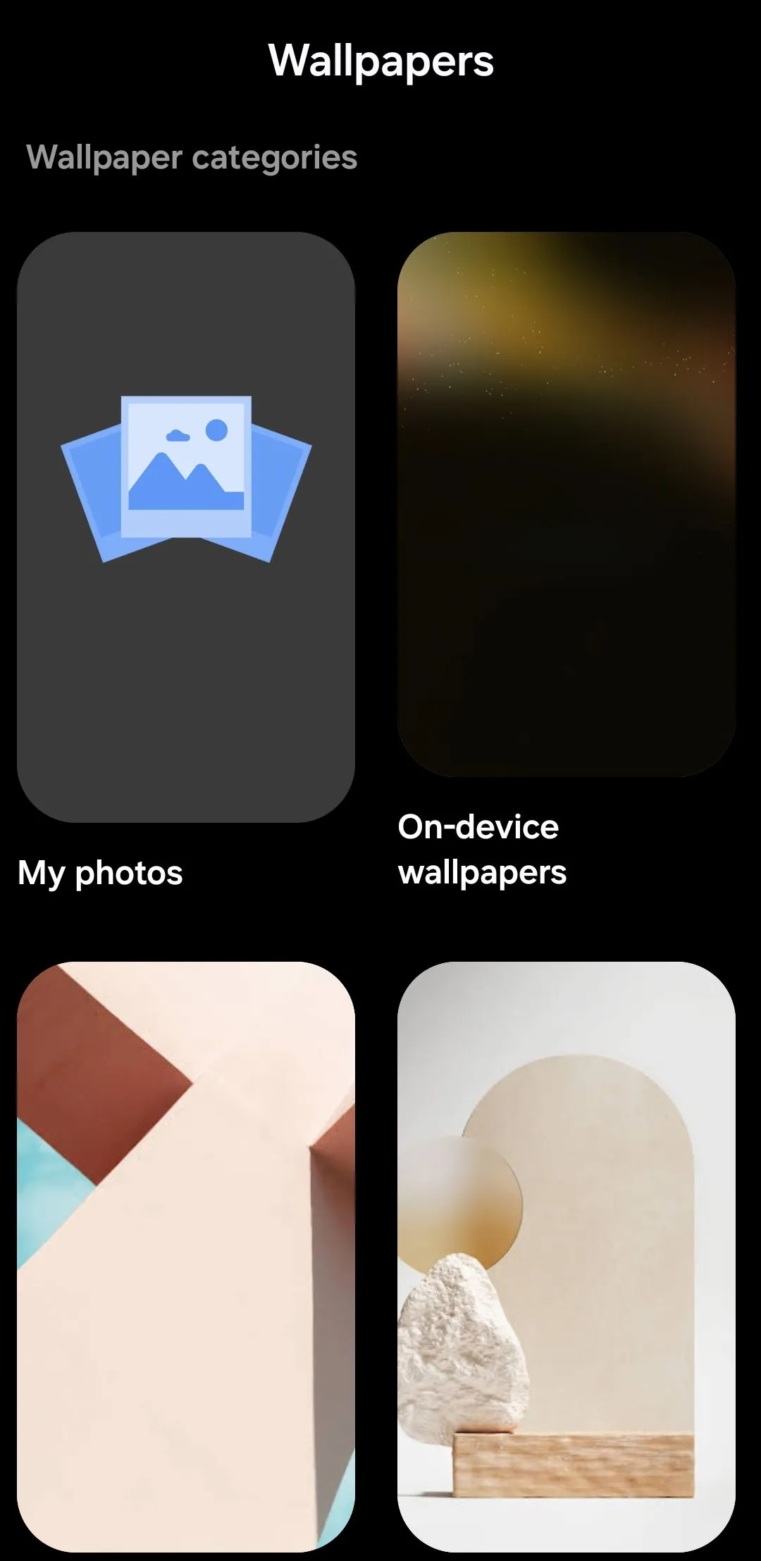 Ứng dụng Google Wallpapers trên Android