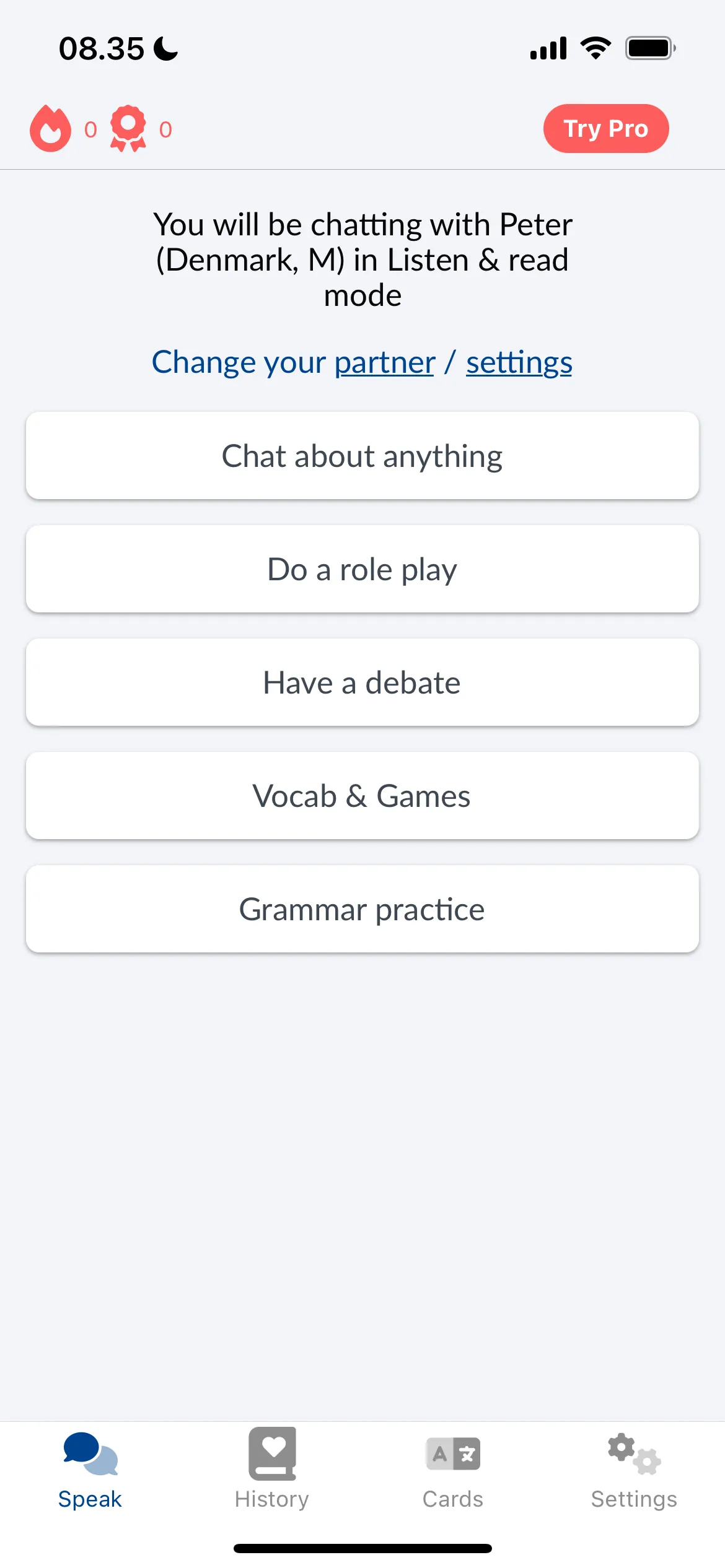 Ứng dụng LanguaTalk trên iOS