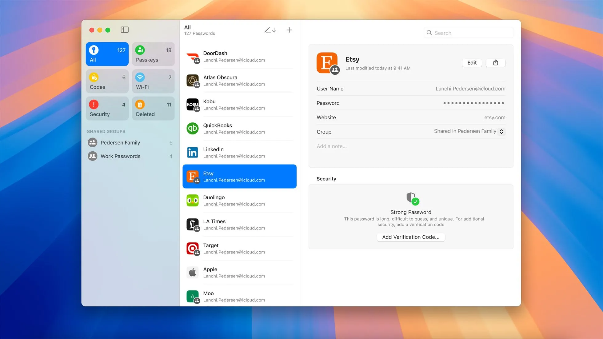 Ứng dụng Quản lý Mật khẩu của Apple hoạt động trên macOS Sequoia, giúp tạo và lưu trữ mật khẩu mạnh
