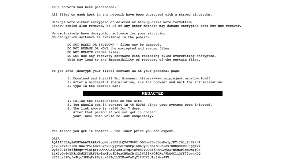Ví dụ về thông báo đòi tiền chuộc (ransomware note) hiển thị trên màn hình, cảnh báo lừa đảo thanh toán virus.