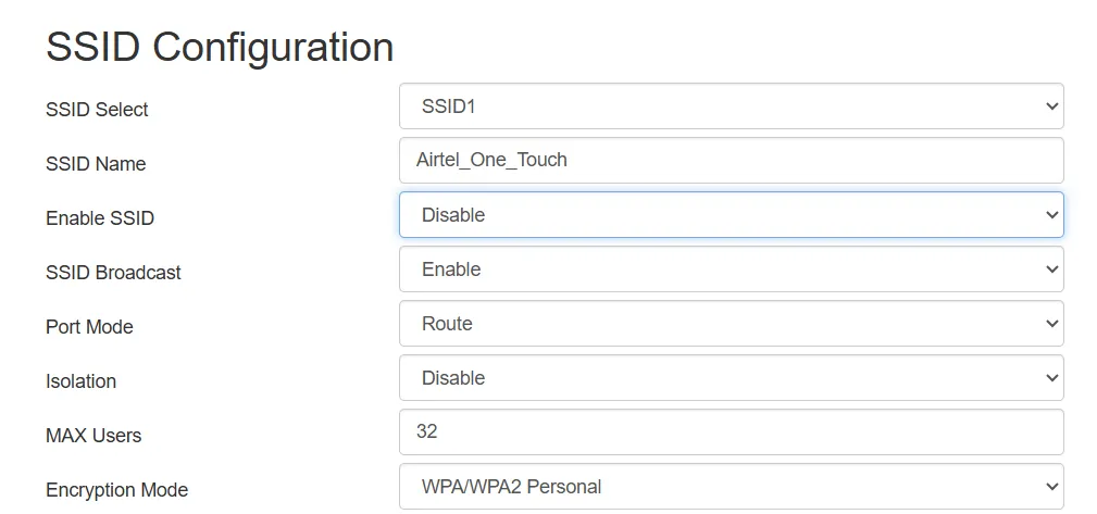 Vô hiệu hóa cấu hình SSID