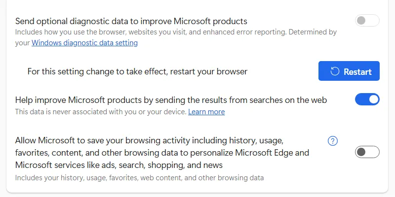 Vô hiệu hóa quảng cáo cá nhân hóa trong trình duyệt Microsoft Edge