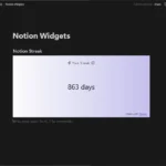 Widget Notion Streak giúp theo dõi chuỗi ngày hoàn thành công việc