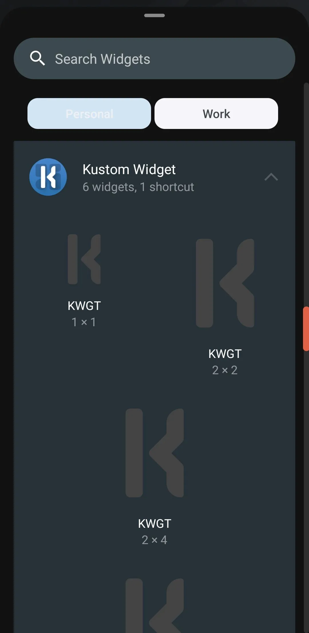 Widget thời tiết và thông tin được tạo bằng KWGT Kustom Widget Maker, hiển thị trực quan trên màn hình Android.