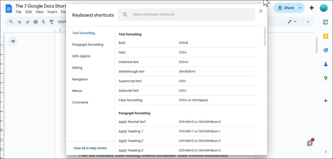 Xem toàn bộ các phím tắt Google Docs giúp tăng năng suất làm việc