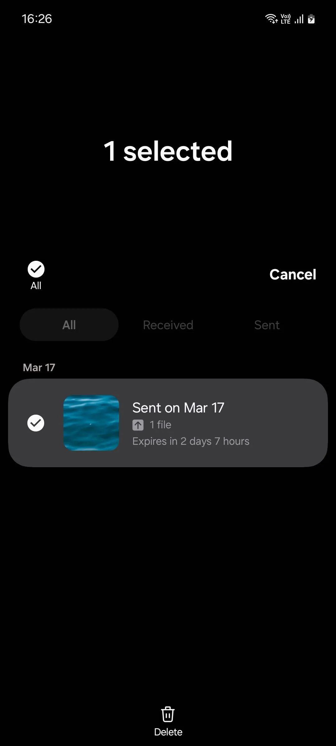 Xóa file đã chia sẻ trong lịch sử Quick Share trên Samsung One UI 6.1